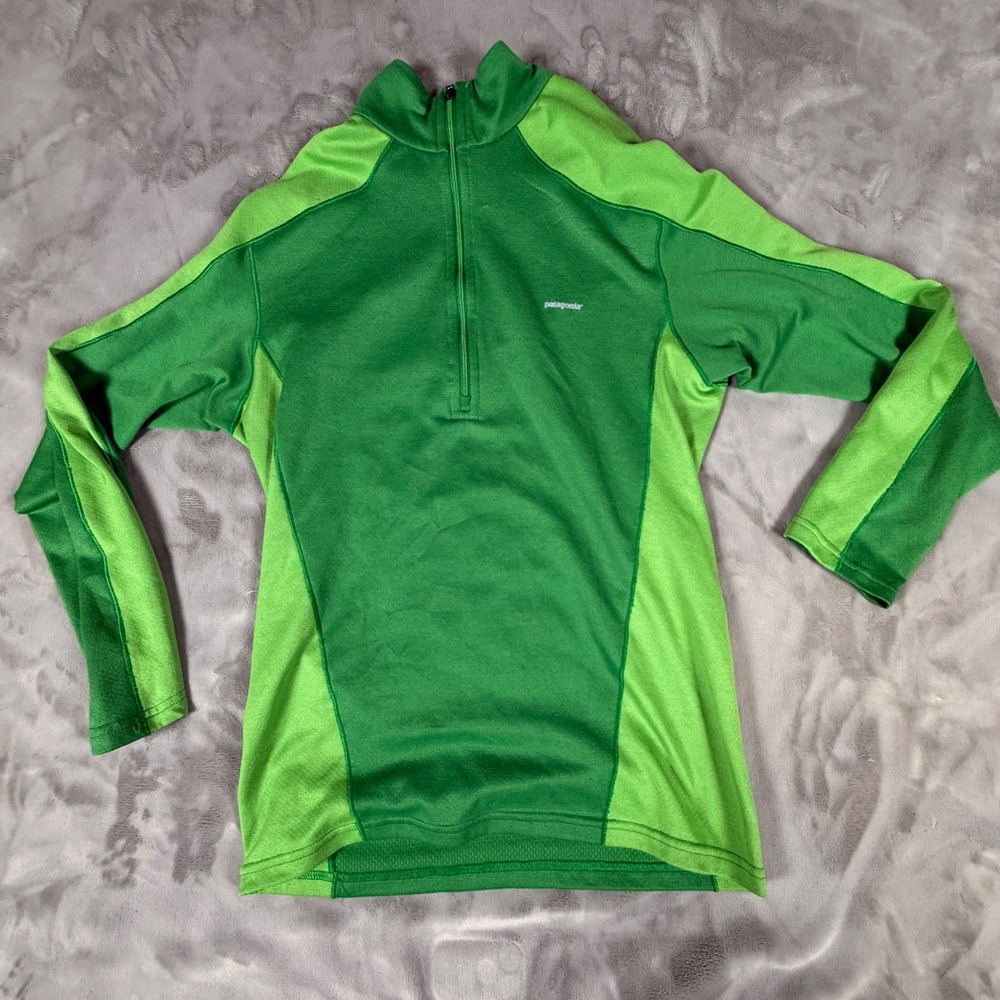 Patagonia Capilene 3 Midweight 1/4 Zip Pullover Green Mens XS 44441 Base Layer